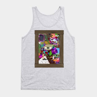 Chaos collage random objects trippy Tank Top